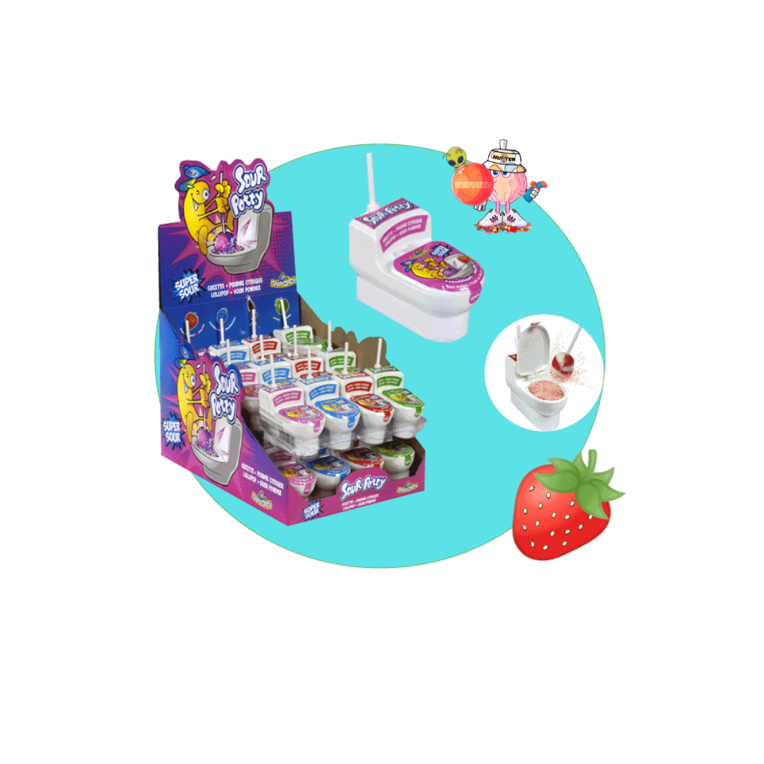 Sucette toilette WC fraise